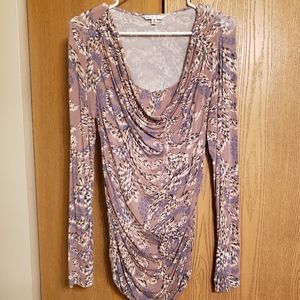 Cabi Small Bodycon Draped Longsleeve Mini Dress